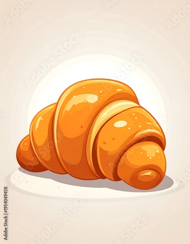 Delicious golden brown croissant pastry.