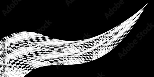 Race flag grunge background, car rally or motocross finish flag with vector checker pattern. Grunge race flag for car racing sport or bike speedway, motorsport