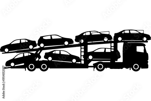 Car Carrier Truck with Multiple Vehicles