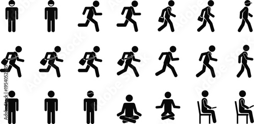 Black silhouettes of diverse botanical leaves and garden foliage branches isolated on white background for nature, organic, and environmental decor concept