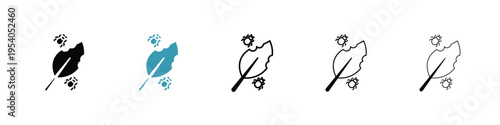 Pest plant icon in line art style on white background for graphic and web design.