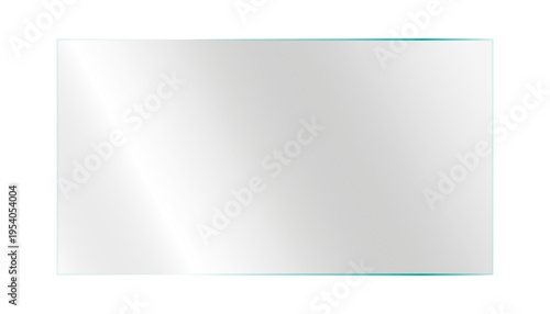 Realistic transparent glossy glass panel with light glare reflection Shiny transparent glass panel reflective surface effect background