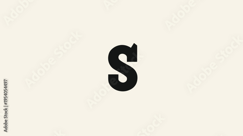 Bold black letter "S" with an upward arrow in its upper right, on a cream-colored background