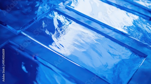 Vibrant Blue Abstract Surface With Reflective Textures And Bright Light