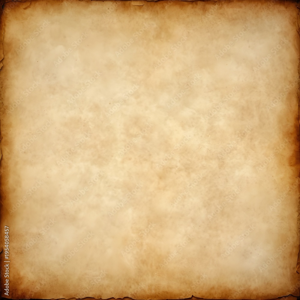 Obraz premium Warm sepia vintage paper texture background with distressed irregular dark edges, perfect for antique, rustic, and historical design aesthetics in creative projects