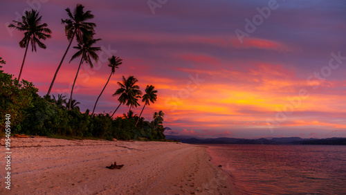 A beautiful sunset on the sea