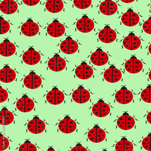 seamless pattern with ladybug
