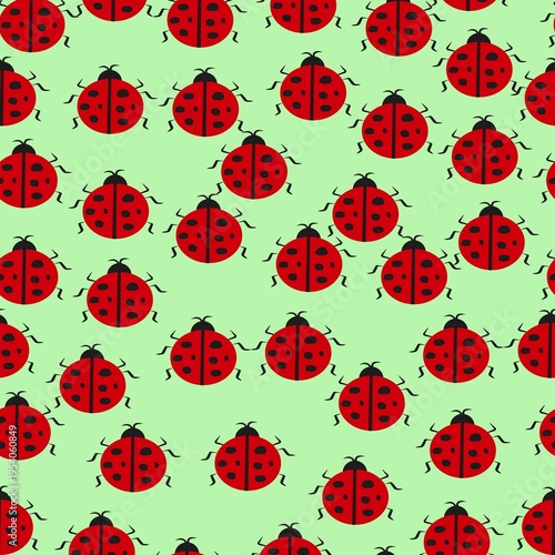 seamless pattern with ladybug