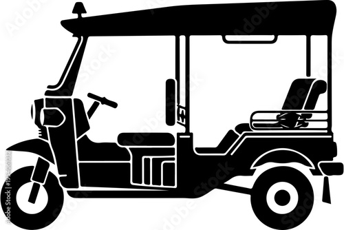 Auto-Tuk Tuk or Three-Wheel Passenger Vehicle Vector Illustration