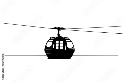 Modern Cable Car in Motion