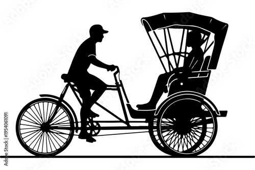 Vintage Pedicab or Cycle Rickshaw Illustration