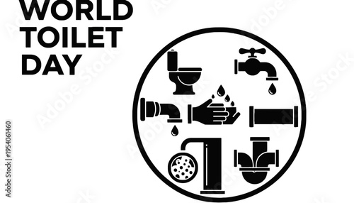 Toilet icon set for World Toilet Day awareness campaign