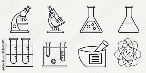 Laboratory equipment microscope beaker flask
