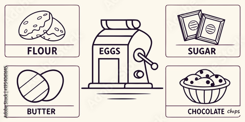 Ingredients for baking on beige background baking ingredients flour eggs sugar