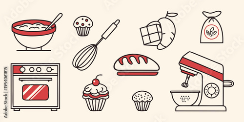 Baking including mixer and oven bowl whisk