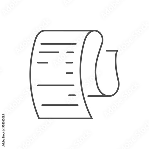 Shopping receipt line outline icon