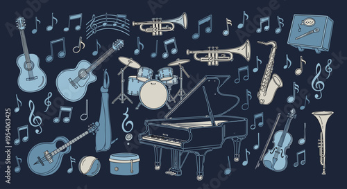 Musical Instruments Collection for Orchestra Performance.
