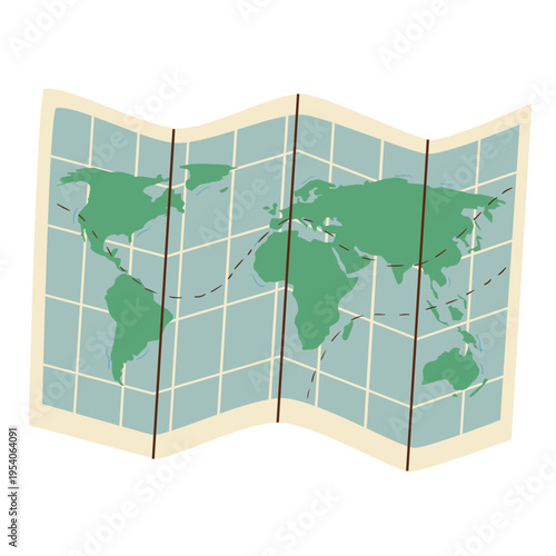 Vector illustration of a world map on a white background