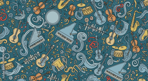 Party music carnival celebration icons.