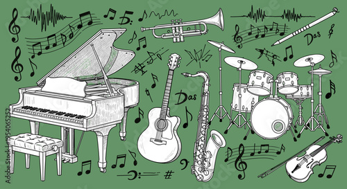 Musical instruments for music making ensemble.