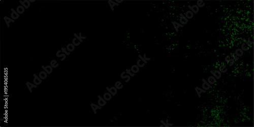 Light green spotted watercolor wall design on black background. Vivid liquid aquarelle paint paper texture canvas element for retro text design. Old grunge textures design With cement wall texture. 
