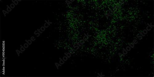 Light green spotted watercolor wall design on black background. Vivid liquid aquarelle paint paper texture canvas element for retro text design. Old grunge textures design With cement wall texture. 