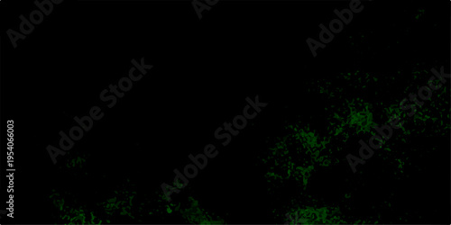 Light green spotted watercolor wall design on black background. Vivid liquid aquarelle paint paper texture canvas element for retro text design. Old grunge textures design With cement wall texture. 