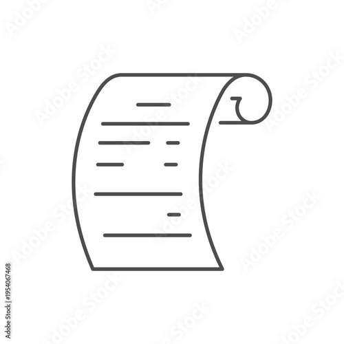 Withdrawal slip line outline icon