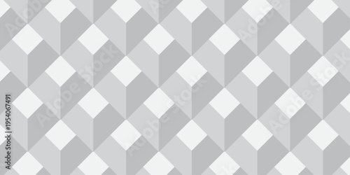 Vector decoration seamless material pattern with square cubic and cube design. Geometric pattern illustration mosaic .