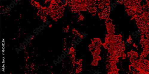 Particles Stars and galaxy outer space sky night universe black. Red color powder explosion isolated on black background. Trendy living coral color texture of a concrete wall with cracks and scratches