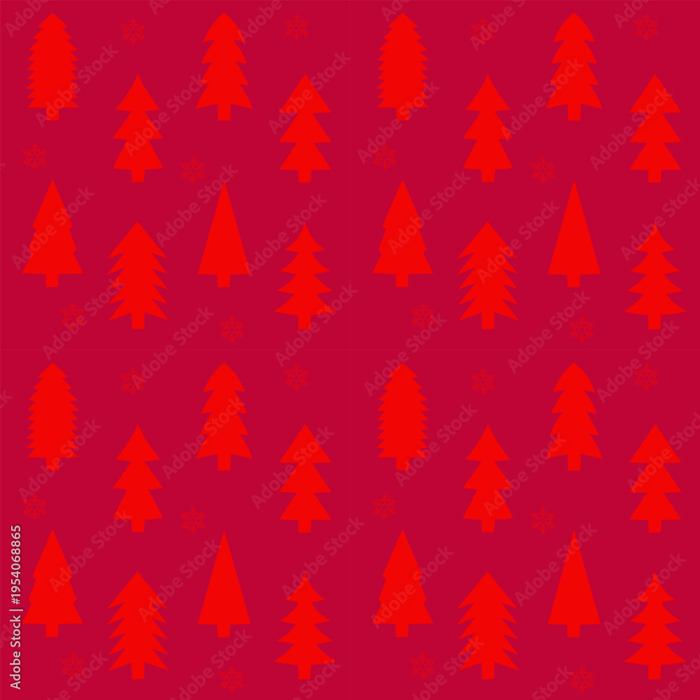 Obraz premium Festive Red Tree Pattern