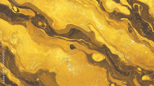 Wallpaper Mural Abstract Gold and Brown Liquid Marbling Pattern with Fluid Motion and Polished Finishes Torontodigital.ca