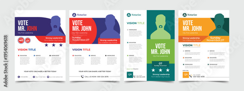 Political vote election campaign flyer & poster bundle set template.creative layout vote campaign presidential election brochure cover leaflet vector layout design.