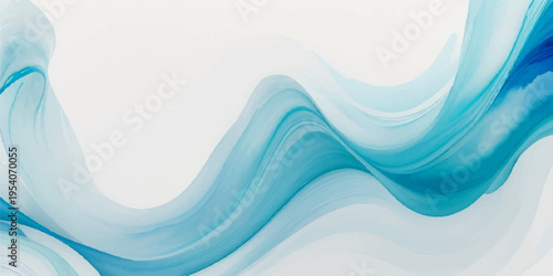 Vector Abstract fluid blue lines create tranquil artistic expression and convey ethereal elegance and show water movement and artistic texture and smooth wave and fluid design