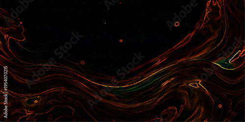 Vector Abstract digital art with fluid wavy lines, swirling patterns, artistic design and vibrant hues of orange and red colors, a visual feast 