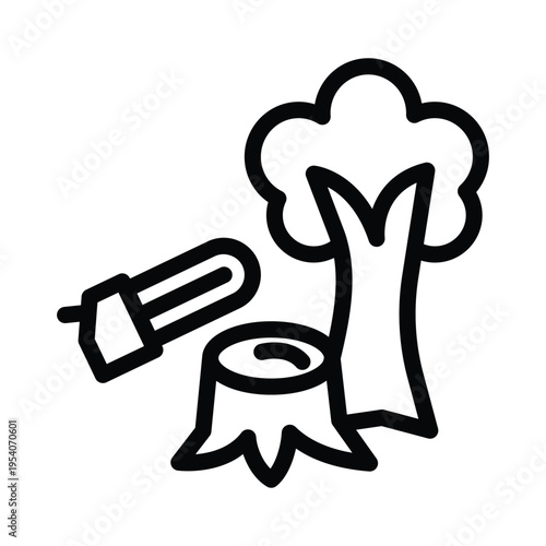 deforestation line icon illustration vector graphic.eps