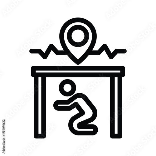 earthquake line icon illustration vector graphic.eps