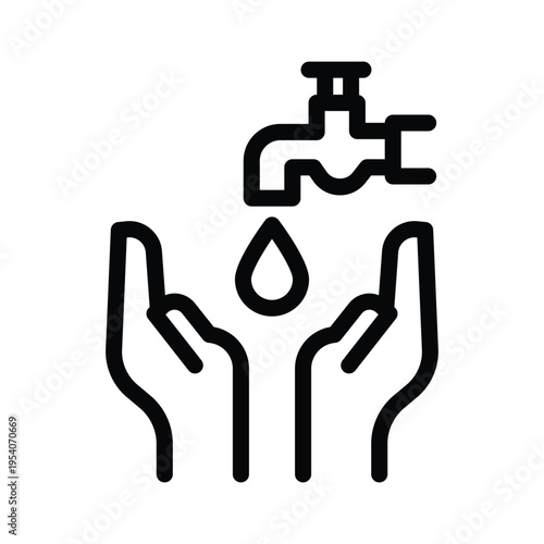 save water line icon illustration vector graphic.eps