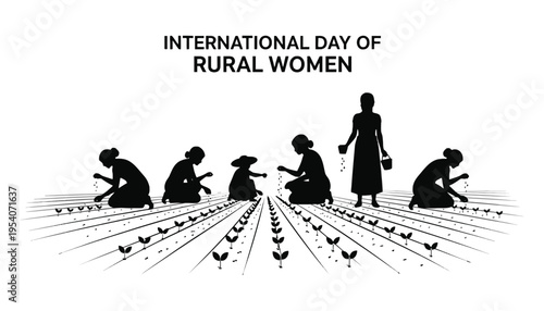 Rural women working together in a field on International Day of Rural Women