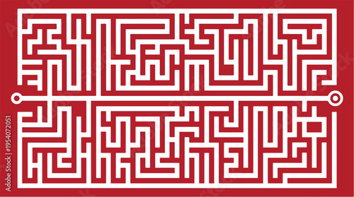 Technology Shortcut Through Complex Maze with Direct Digital Path Representing Efficiency Optimization – Vector Illustration.