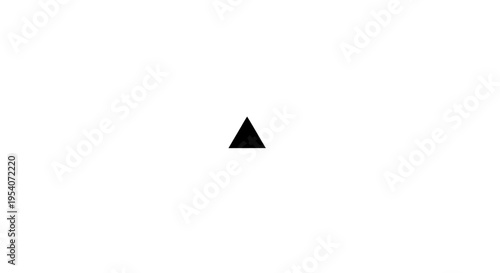 Simple Black Triangle, Minimalist Geometric Design Element on an Isolated White Background