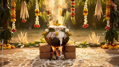 Traditional Hindu Ceremony with Havan Kund Fire.