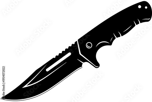 Modern Fixed Blade Tactical Knife Illustration