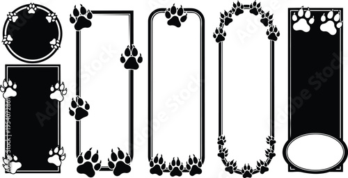 Decorative Paw Print Frames in Various Shapes