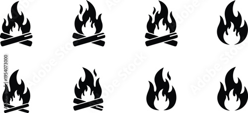 Collection of Campfire and Firewood Icons