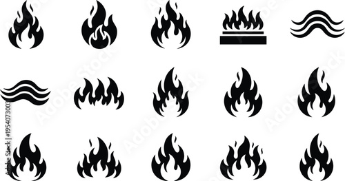 Comprehensive Set of Flame and Fire Design Elements