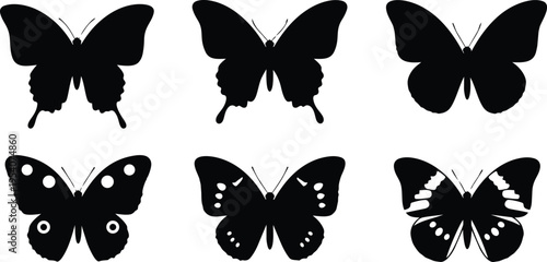 Diverse Butterfly Silhouette Collection