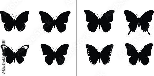 Assorted Butterfly Silhouette Graphics