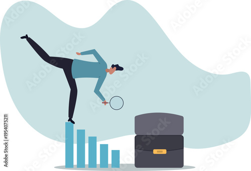 Business decline, loss or profit reduction, investment forecast of economic recession, negative return, price drop or financial downturn .human life and situation.