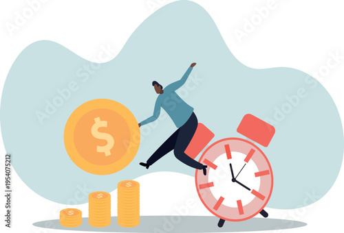 Long term investing or savings for retirement fund, compound interest or investment growth, tax time reminder .human life and situation.